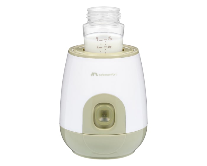 3103207000_2025_bebeconfort_bottlefeedacc_electricbottlewarmer_green_frontwithbottle
